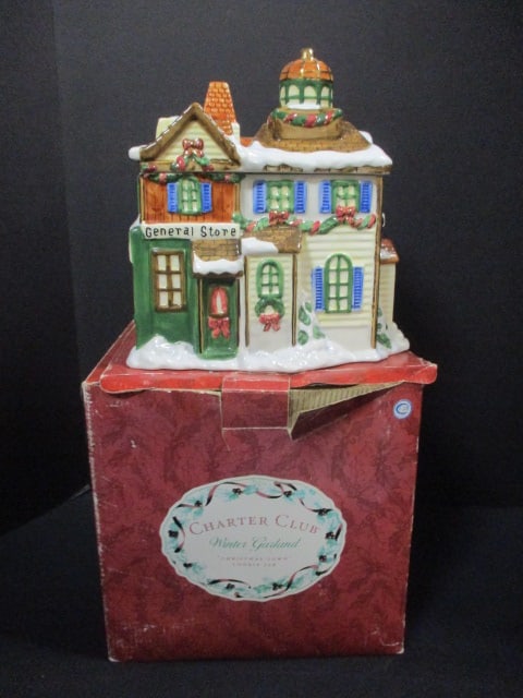 Charter Club Winter Garland Cookie Jar in Box: .