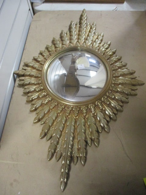 Sunburst Wall Mirror Mid Century Style: 16 x 25