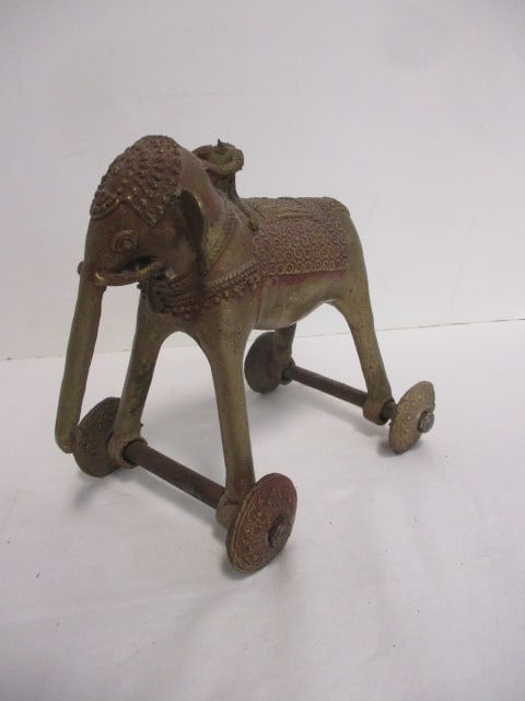 Antique Indian Temple Toy Brass Elephant (1 of 5)