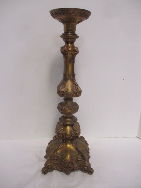 Vintage Italian Baroque Style Gilt Gold Candle Holder (1 of 6)