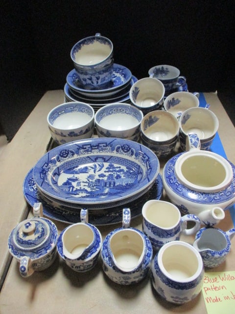 Lot of Vintage Japanese "Blue Willow" China (1 of 12)