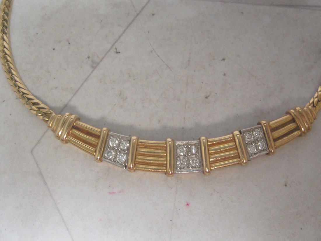 16" 18k Gold Diamond Necklace - 2