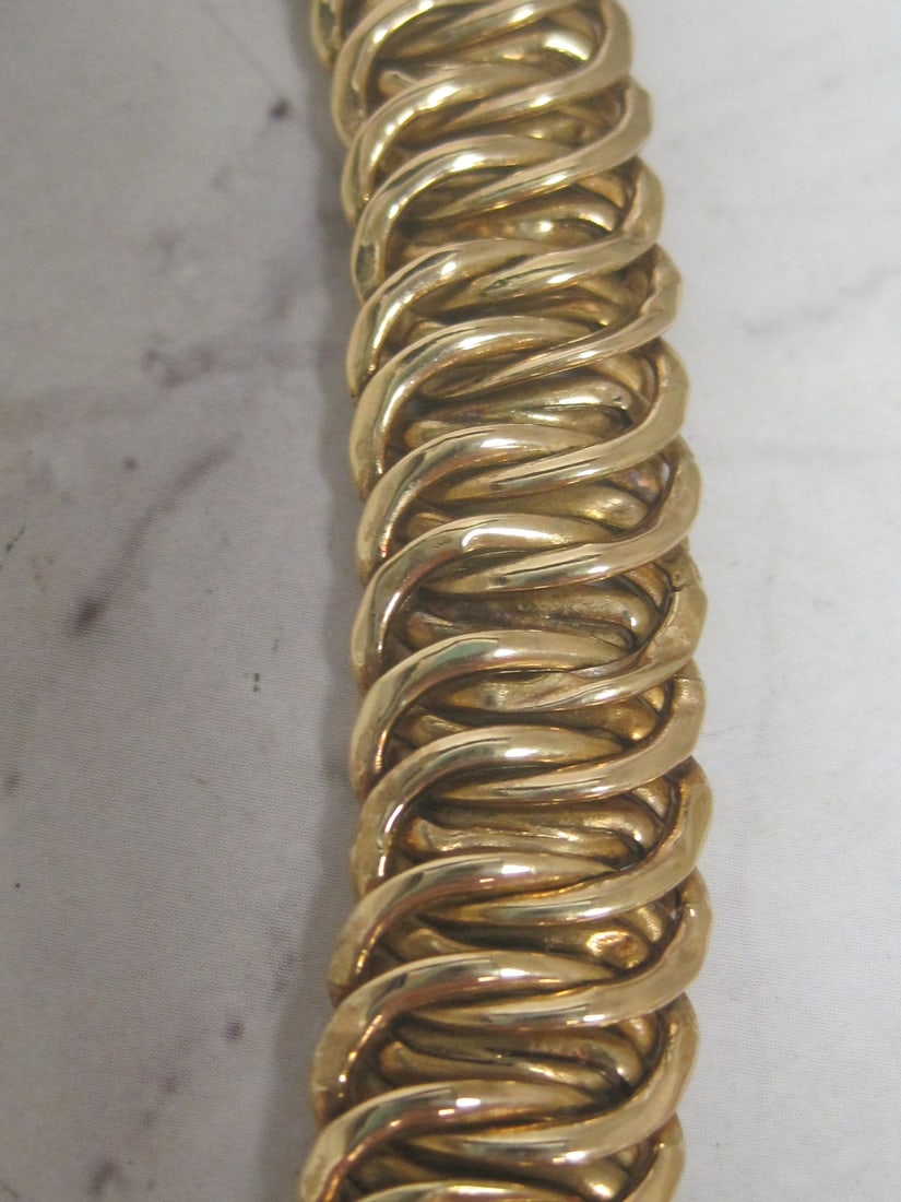 16" 14k Gold Woren Link Collar Necklace - 2