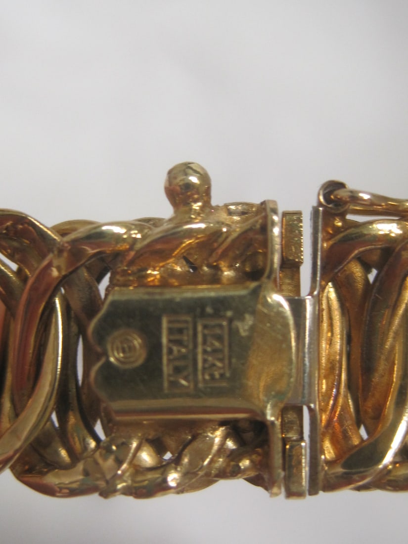 16" 14k Gold Woren Link Collar Necklace - 4