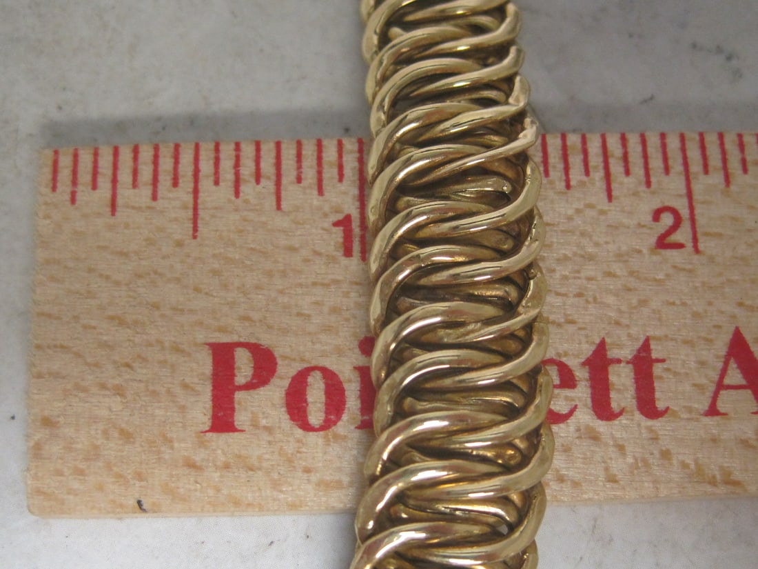 16" 14k Gold Woren Link Collar Necklace - 5