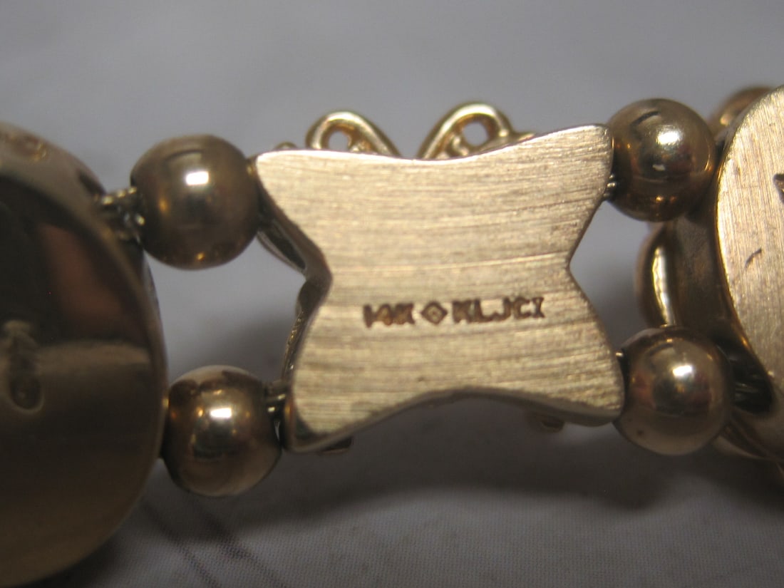 7" 14k Gold Richard Klein Slide Charm Bracelet - 10