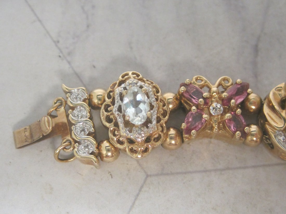 7" 14k Gold Richard Klein Slide Charm Bracelet - 2