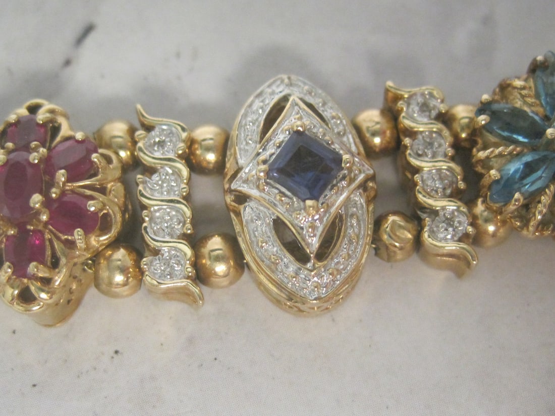 7" 14k Gold Richard Klein Slide Charm Bracelet - 5