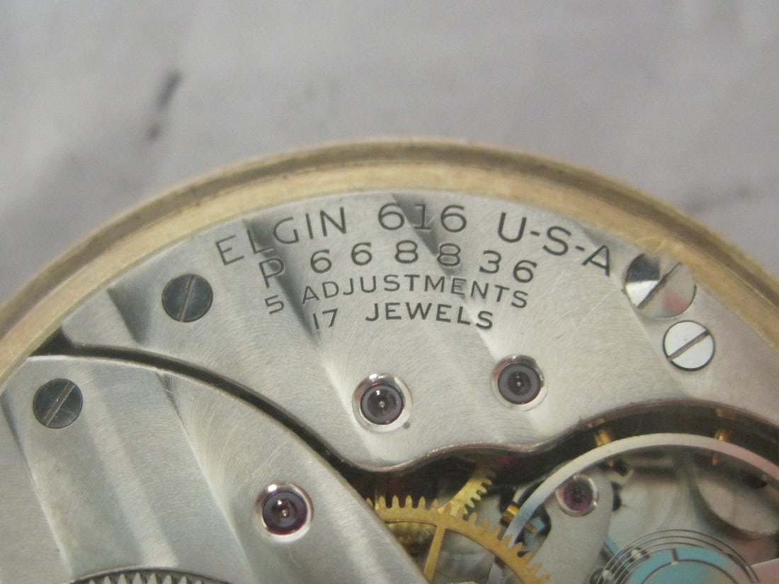 10k Rolld Gold Plate Elgin 17 Jewels Pocketwatch - 6