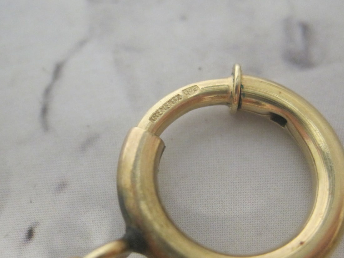 9" Antique Krementz Gold-filled Pocketwatch Chain & Leather Pouch - 3