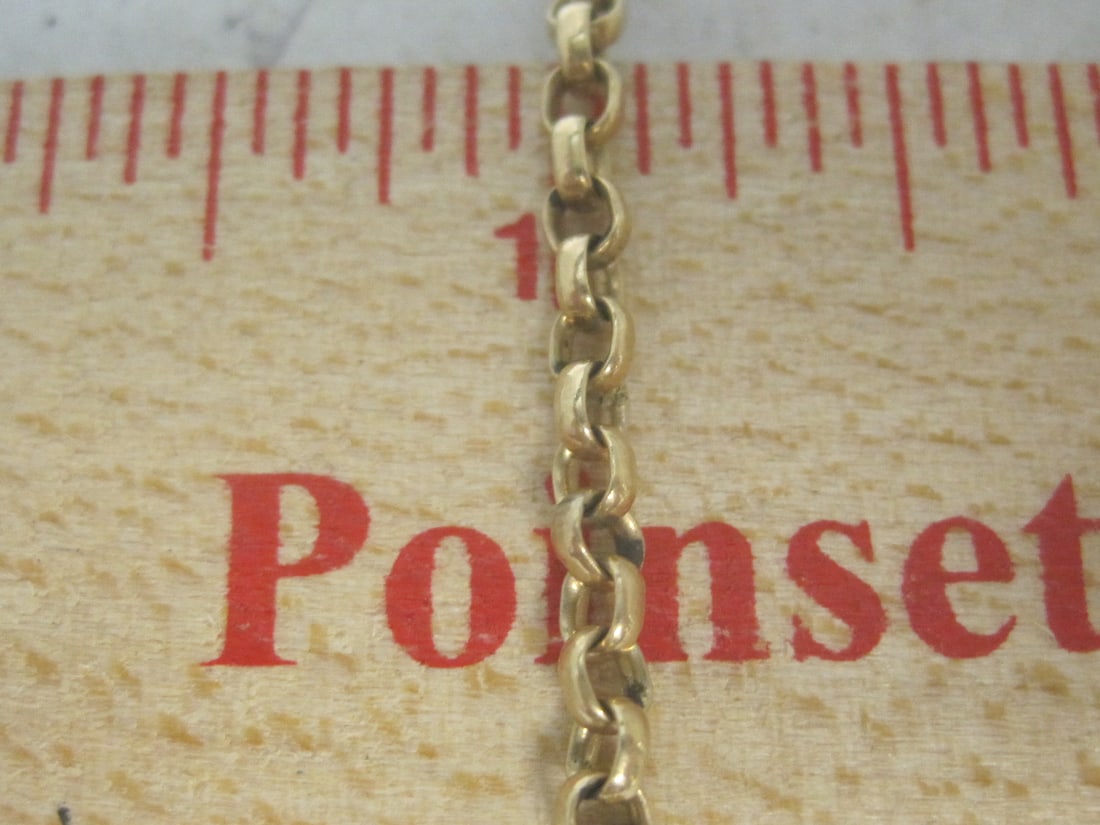 9" Antique Krementz Gold-filled Pocketwatch Chain & Leather Pouch - 5