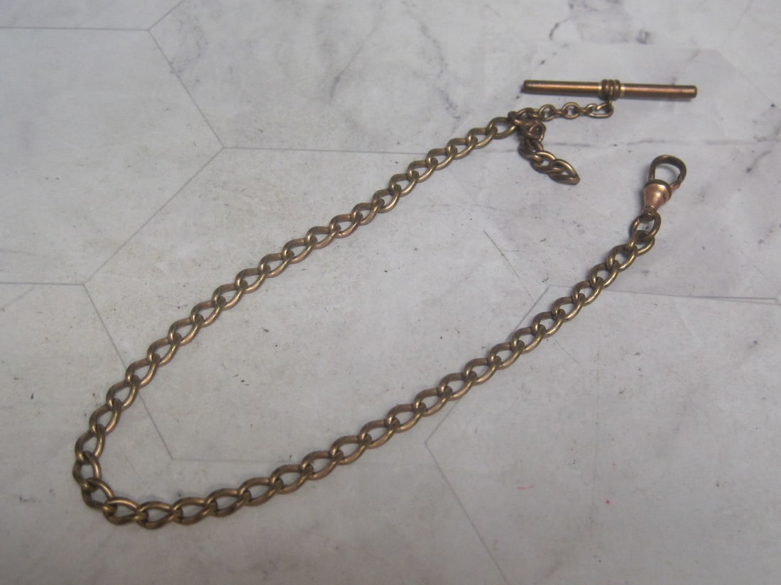 11.5" Antique Gold-filled Pocketwatch Chain: . 