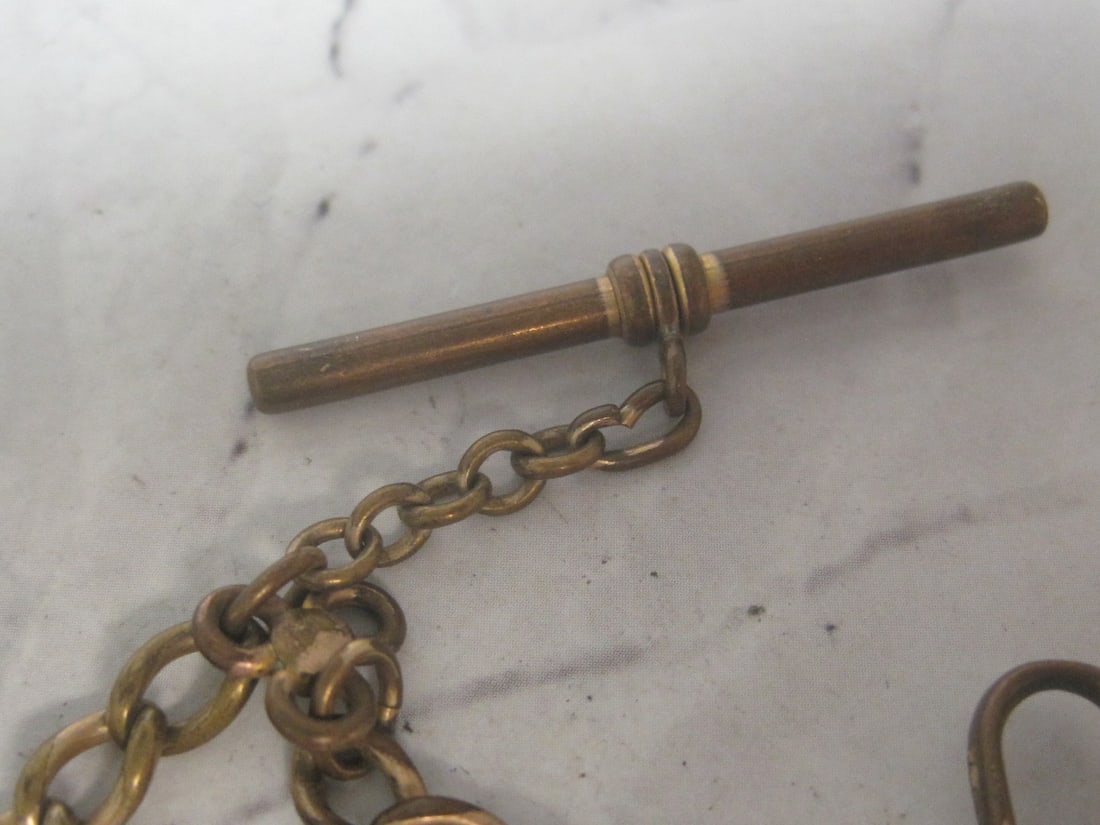 11.5" Antique Gold-filled Pocketwatch Chain - 2