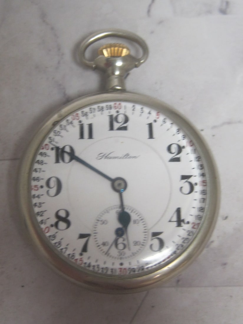 Hamilton 17 Jewels Silverode Pocketwatch: Works 