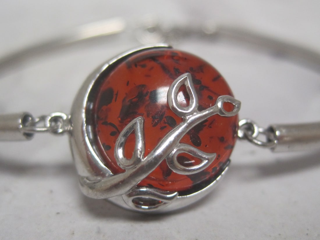 Sterling Silver Amber Baltic Bracelet - 2