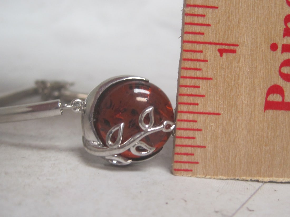 Sterling Silver Amber Baltic Bracelet - 4