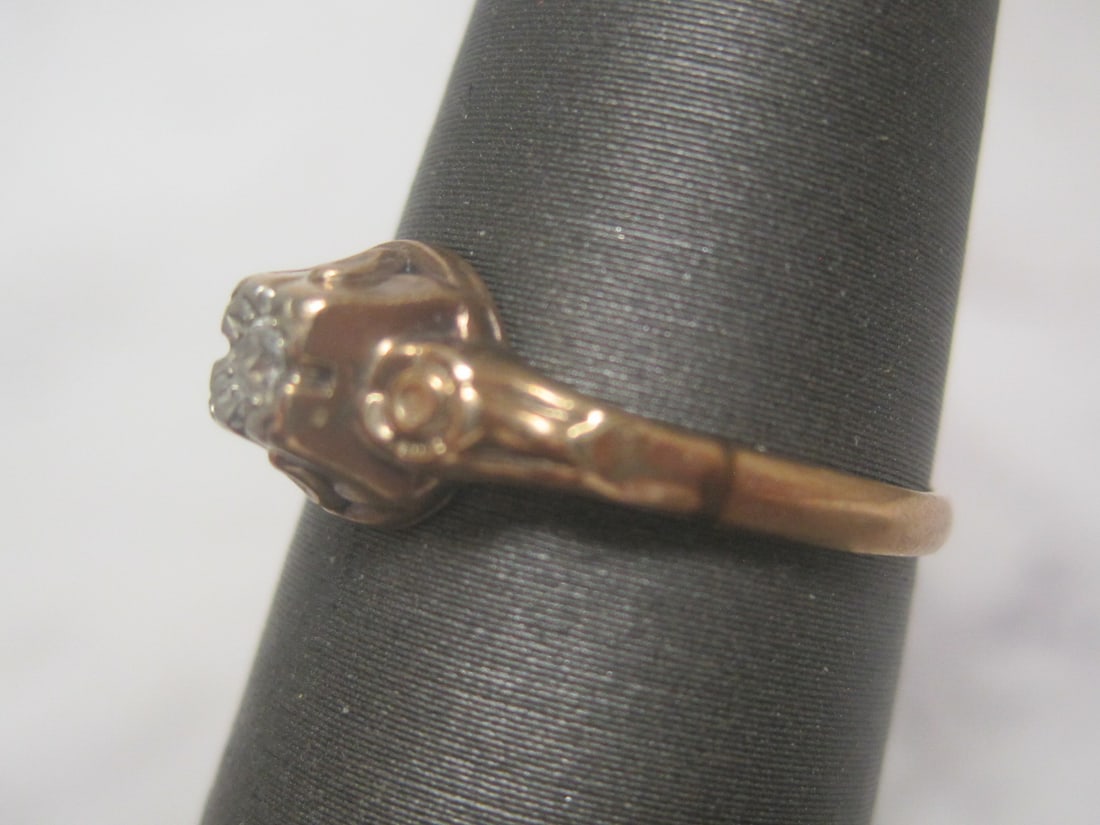 10k Gold Antique Diamond Ring - 2