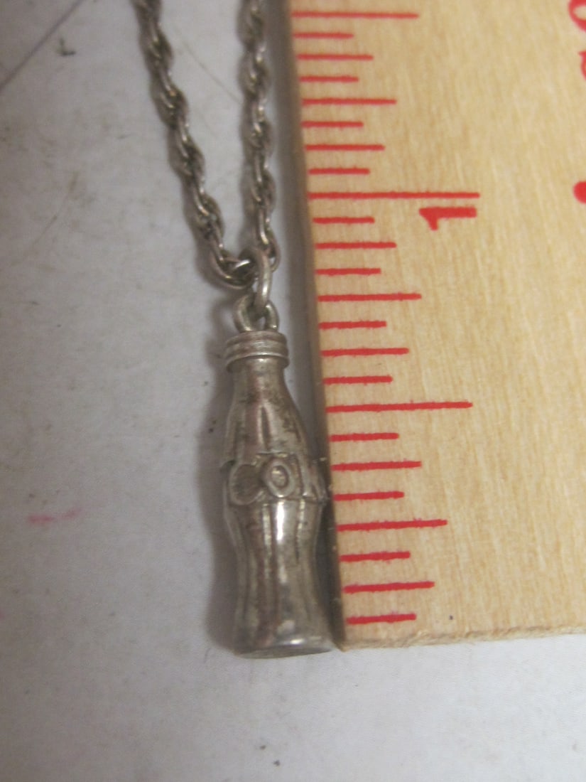 Sterling Silver Coke Bottle Pendant on 18" Sterling Silver Rope Chain - 4