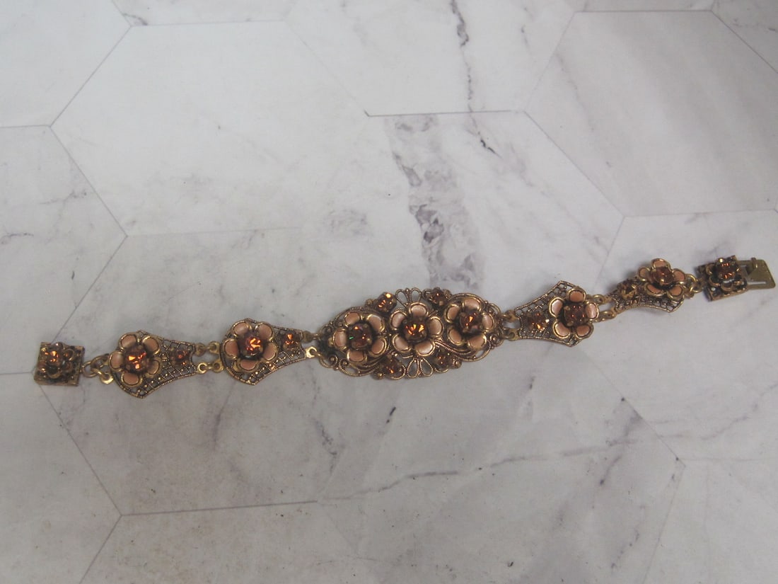 7" Vintage Rhinestone Bracelet: . 