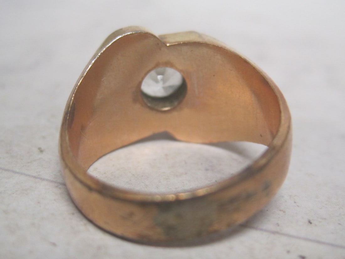 Lot of 2 Vintage 10k Gold-filled Men's Rings with CZ Stones - 3