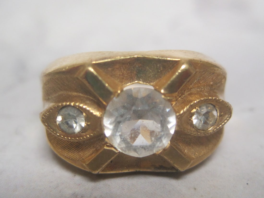 Lot of 2 Vintage 10k Gold-filled Men's Rings with CZ Stones - 4