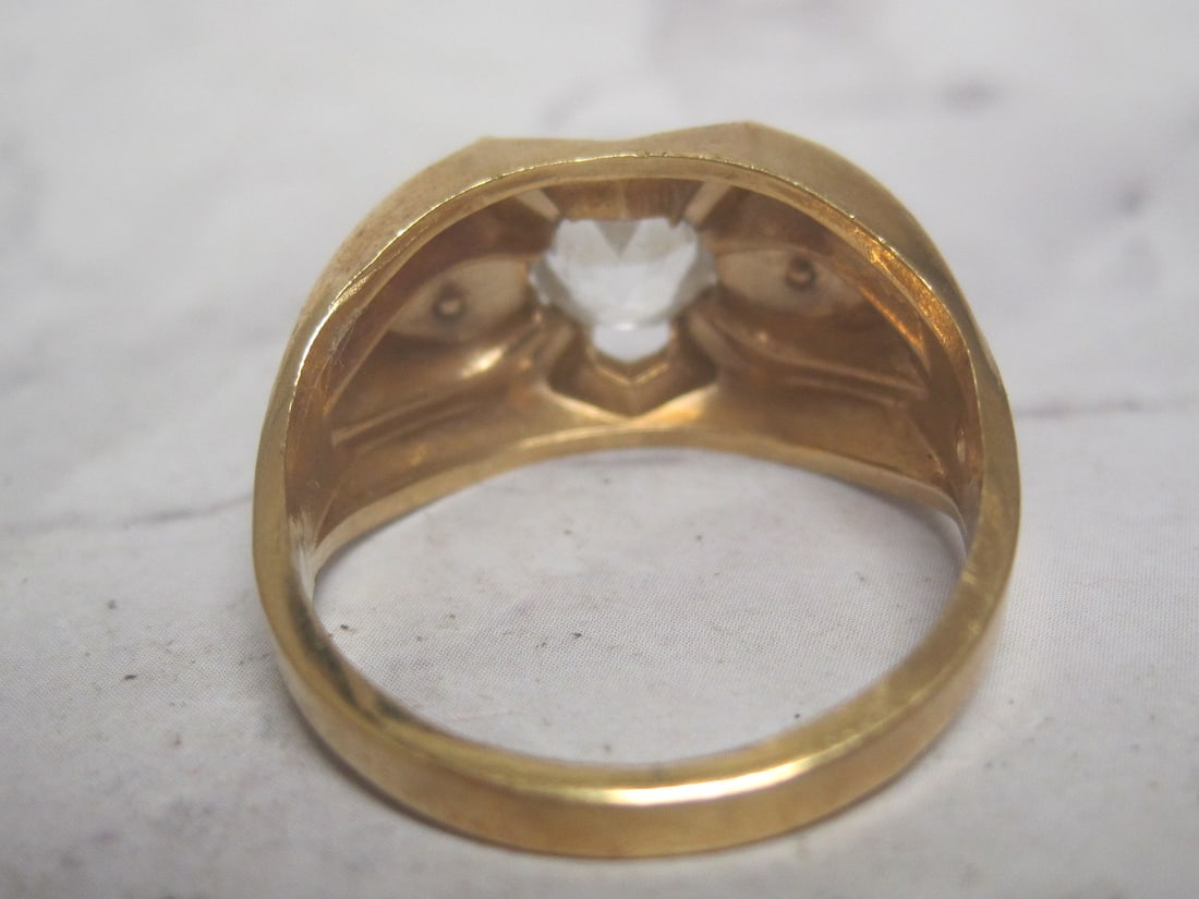 Lot of 2 Vintage 10k Gold-filled Men's Rings with CZ Stones - 5