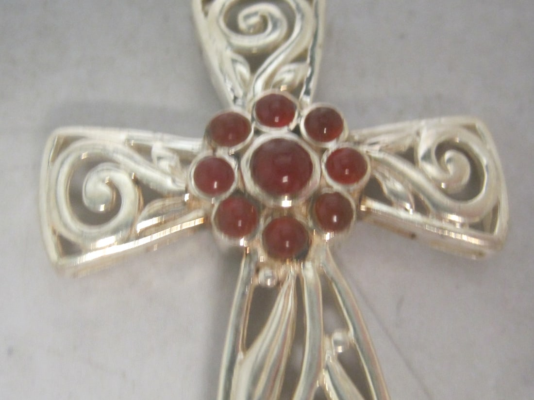 Sterling Silver Cross Pendant on 22" Sterling Silver Chain - 3