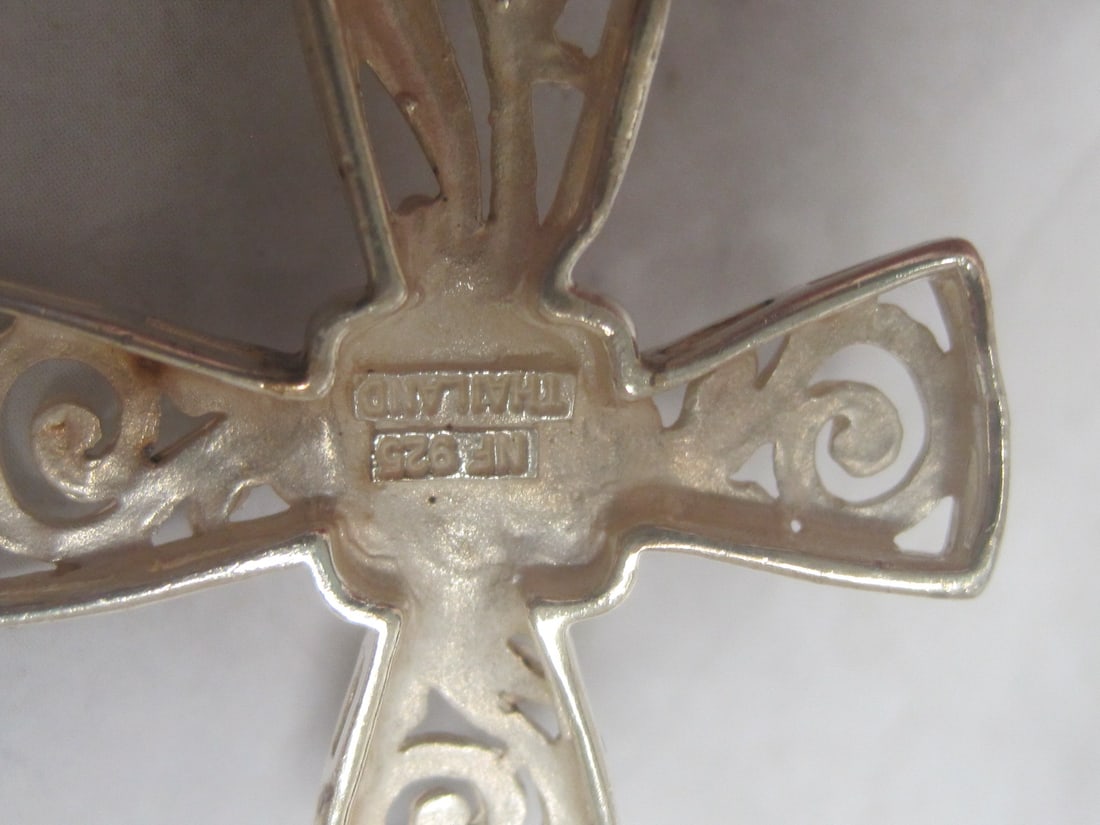 Sterling Silver Cross Pendant on 22" Sterling Silver Chain - 4