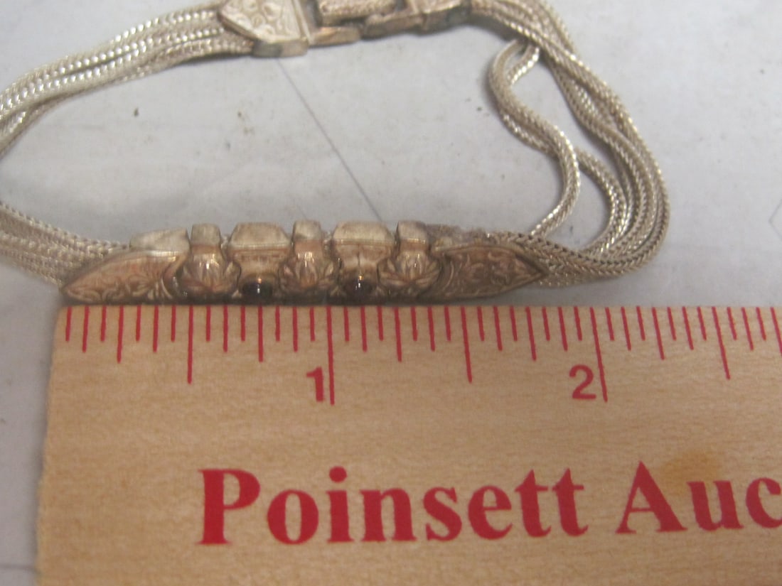 Sterling Silver Ottoman Turkish Mesh Bracelet & Earrings Set - 7