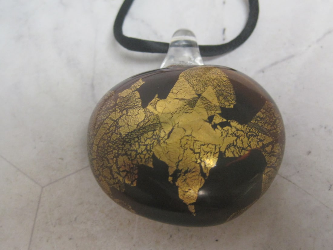 Penrose Glass Sea-Heart Pendant on Satin Cord - 3