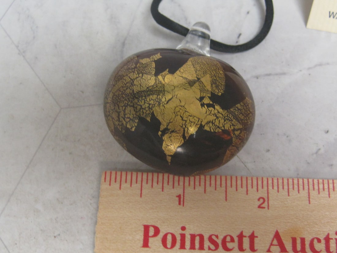 Penrose Glass Sea-Heart Pendant on Satin Cord - 6