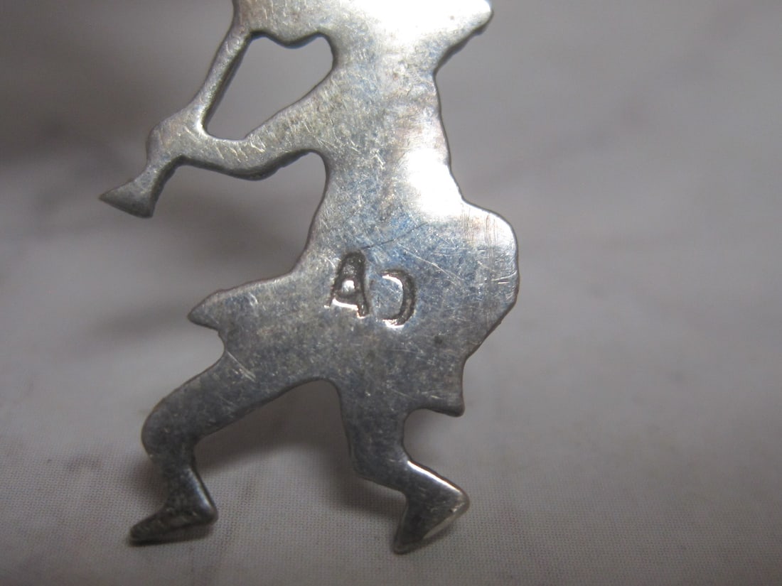 Sterling Silver Kokopelli Pendant with Turquoise & Coral Inlay - 3