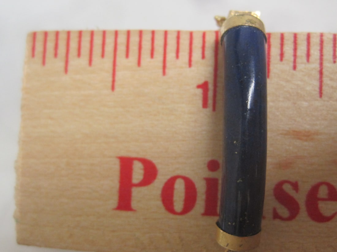 8" 14k Gold Lapis Oriental Style Bracelet - 4