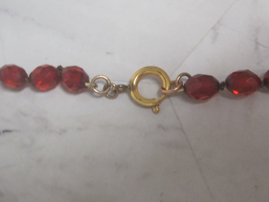 36" Graduated Faceted Amber Bead Necklace - 4