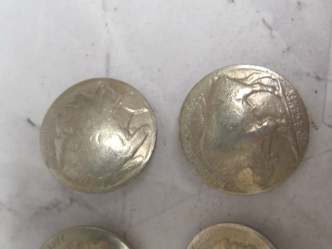 Lot of 6 Buffalo Nickel Buttons - 4