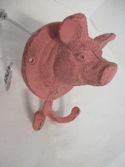 Cast Iron Pig Wall Hook - 3