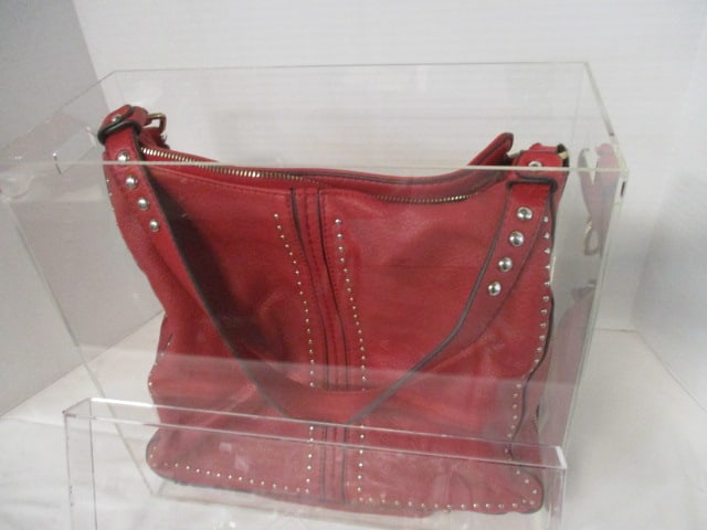 Montana West Red Leather Concealed Weapons Purse - 2