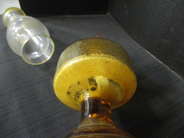 Amber Glass Kerosene Lamp - 6