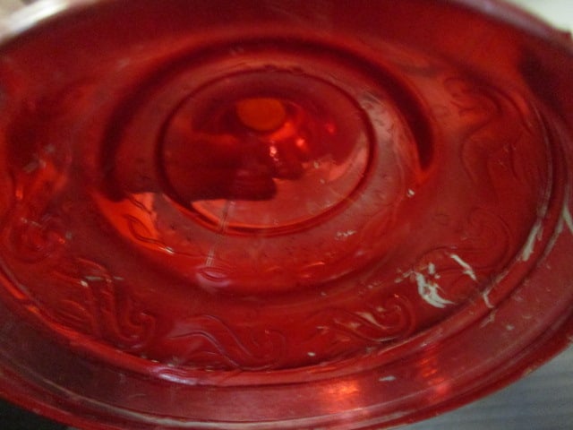 Vintage Red Glass Oil Lamp - 7