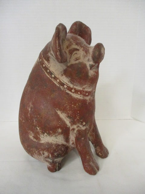 Mexican Pottery Sitting Pig Figurine - 5