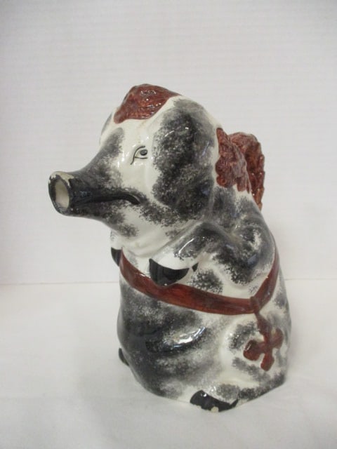 Italian Majolica Pig Pitcher: 7 1/2" (Few Chips) 
