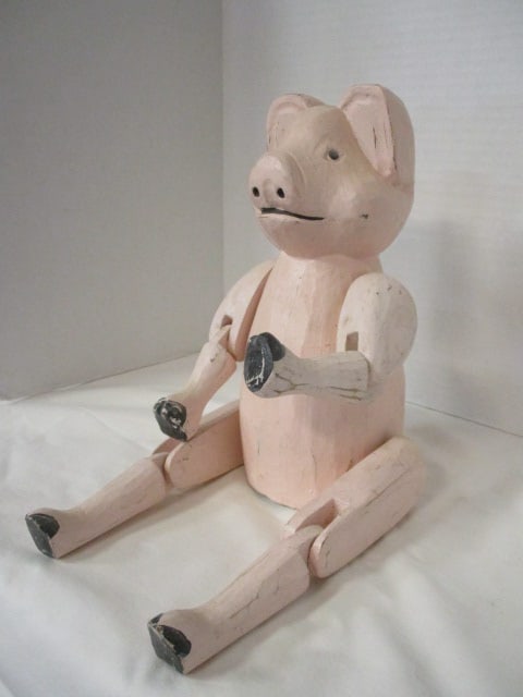 Wood Pig Shelf Sitters (Lot of 2) - 12