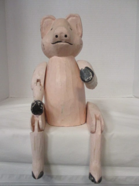 Wood Pig Shelf Sitters (Lot of 2) - 9