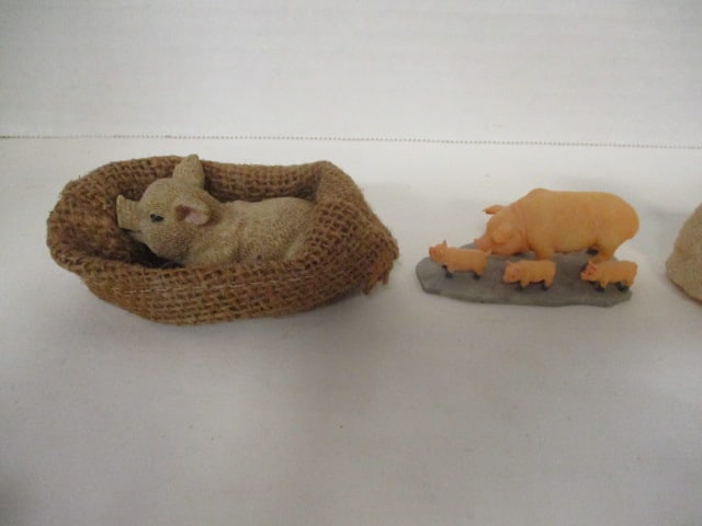 Small Pig Figurines Grouping - 7
