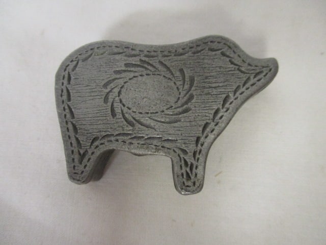 Brass Pig Bank, Silverplate Pig Bank, BBQ Tool Hook - 7