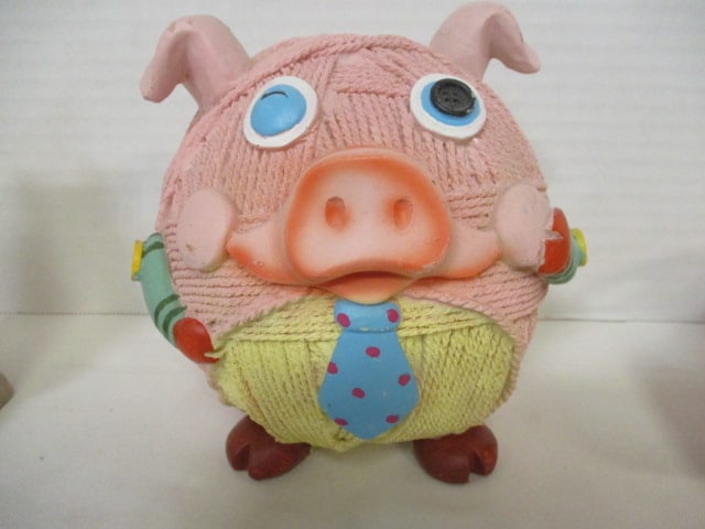 Outdoor Related Pig Figurines Grouping - 14