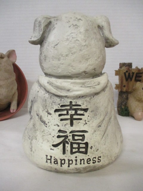 Outdoor Related Pig Figurines Grouping - 7