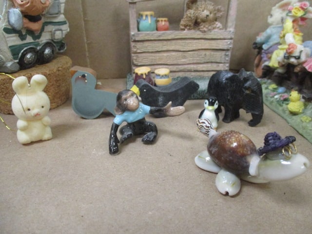 Turtles, Cow, Chickens, Rabbits, Figurines Grouping - 15