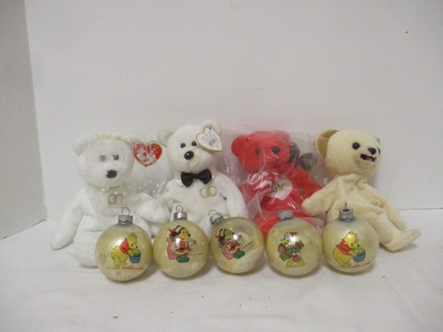Snuggle Bear 1999, Ebay Bear 1999, Ty Married Couple,: Walt Disney Winnie the Pooh 1970's Ornaments