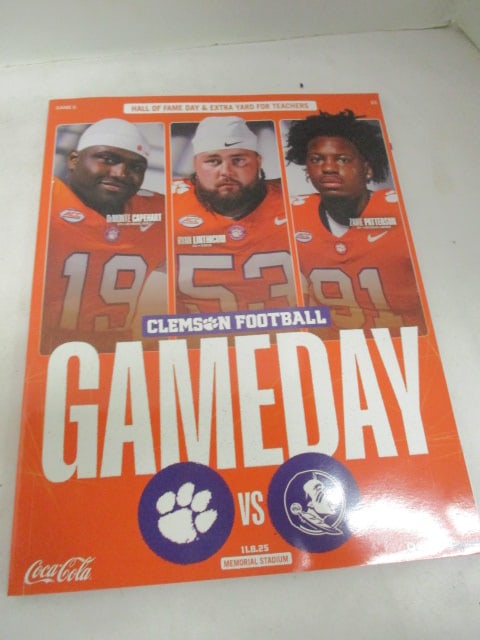 Clemson Football Programs, 1981 Coke Bottle, & Tiger Figure - 6